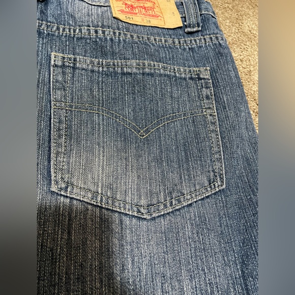 DOPE VINTAGE LEVI’S 501 BUTTON FLY BAGGY LOOSE JEAN SHORTS 90s RAP STYLE 36/38 W - Picture 4 of 16